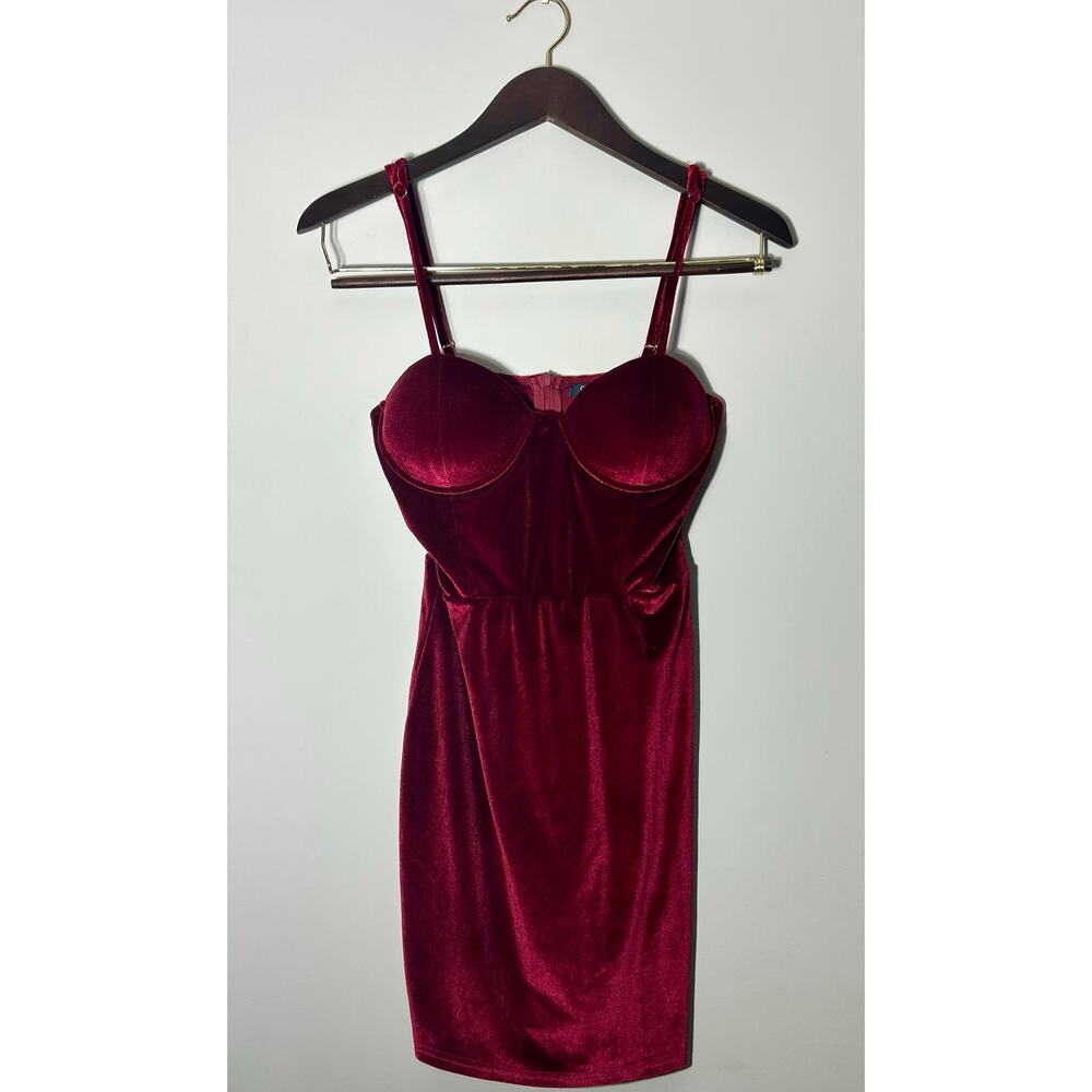 Crimson velvet - GIBIU mini dress - size medium.
